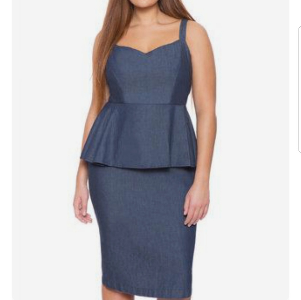 Eloquii Tie Back Peplum Dress